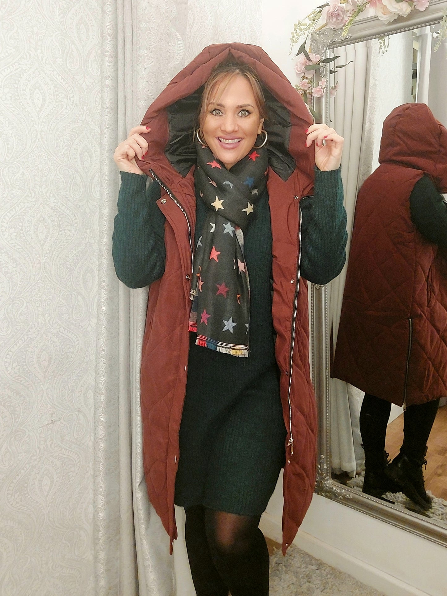 Berry Red Quilted Gilet 10-18