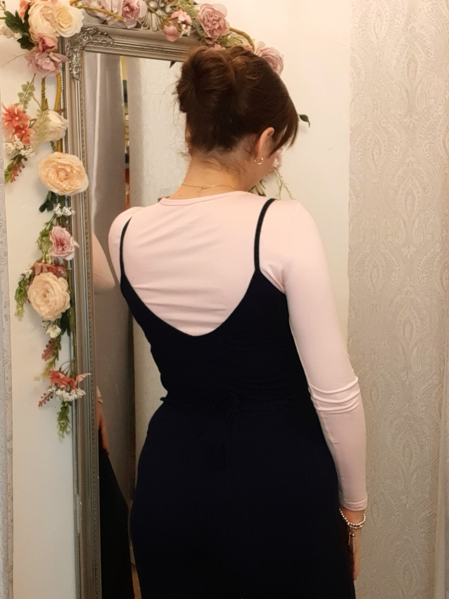 The The Jennie Ribbed Jumpsuit- Navy 8-12