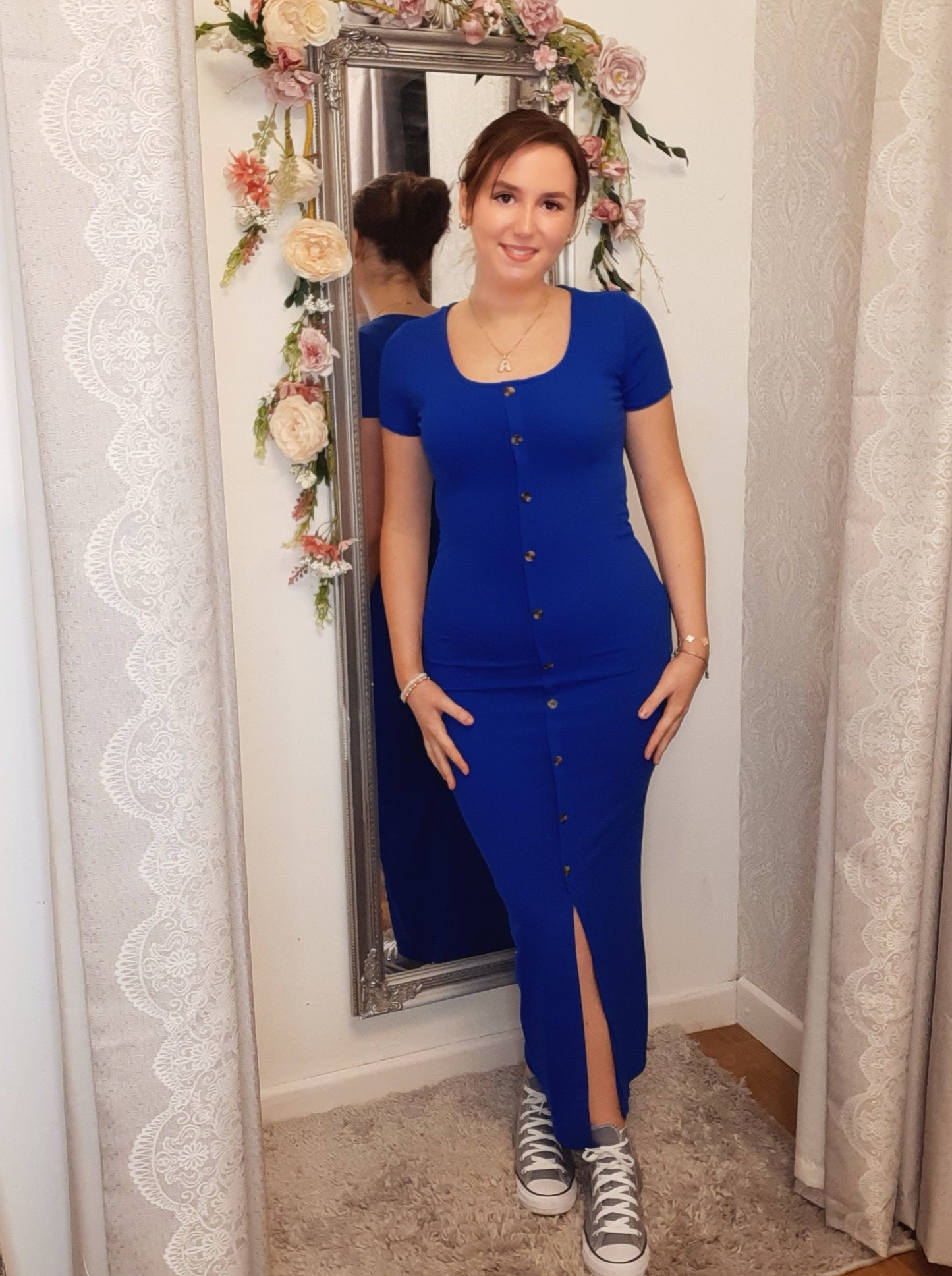 *SALE* The Amber Dress-Ribbed Midi-Colbalt Blue 8-14