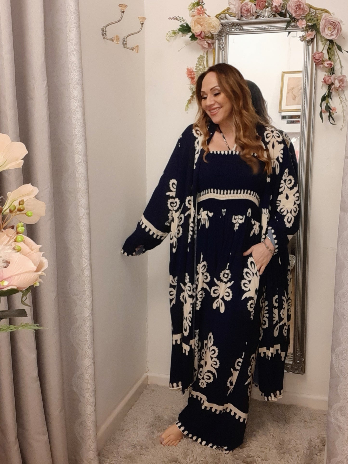 The Tequila Jumpsuit-2 Piece Co-Ord Set-Navy 8-18