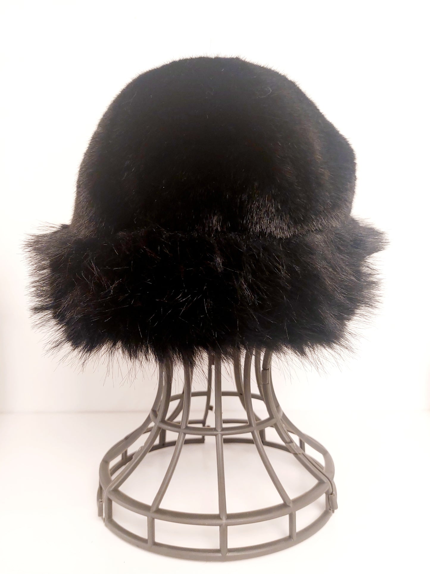 Black Faux Fur Band Hat