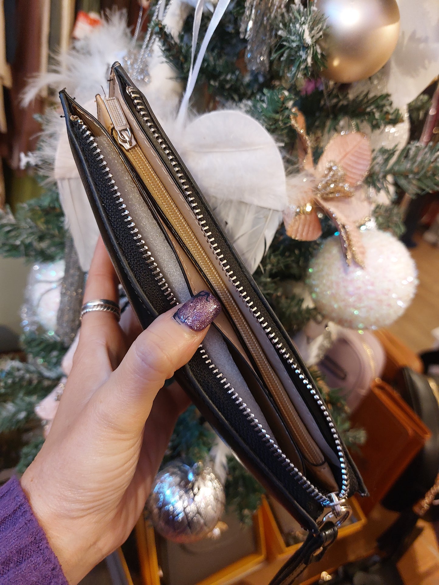 Large Black Wristlet Purse