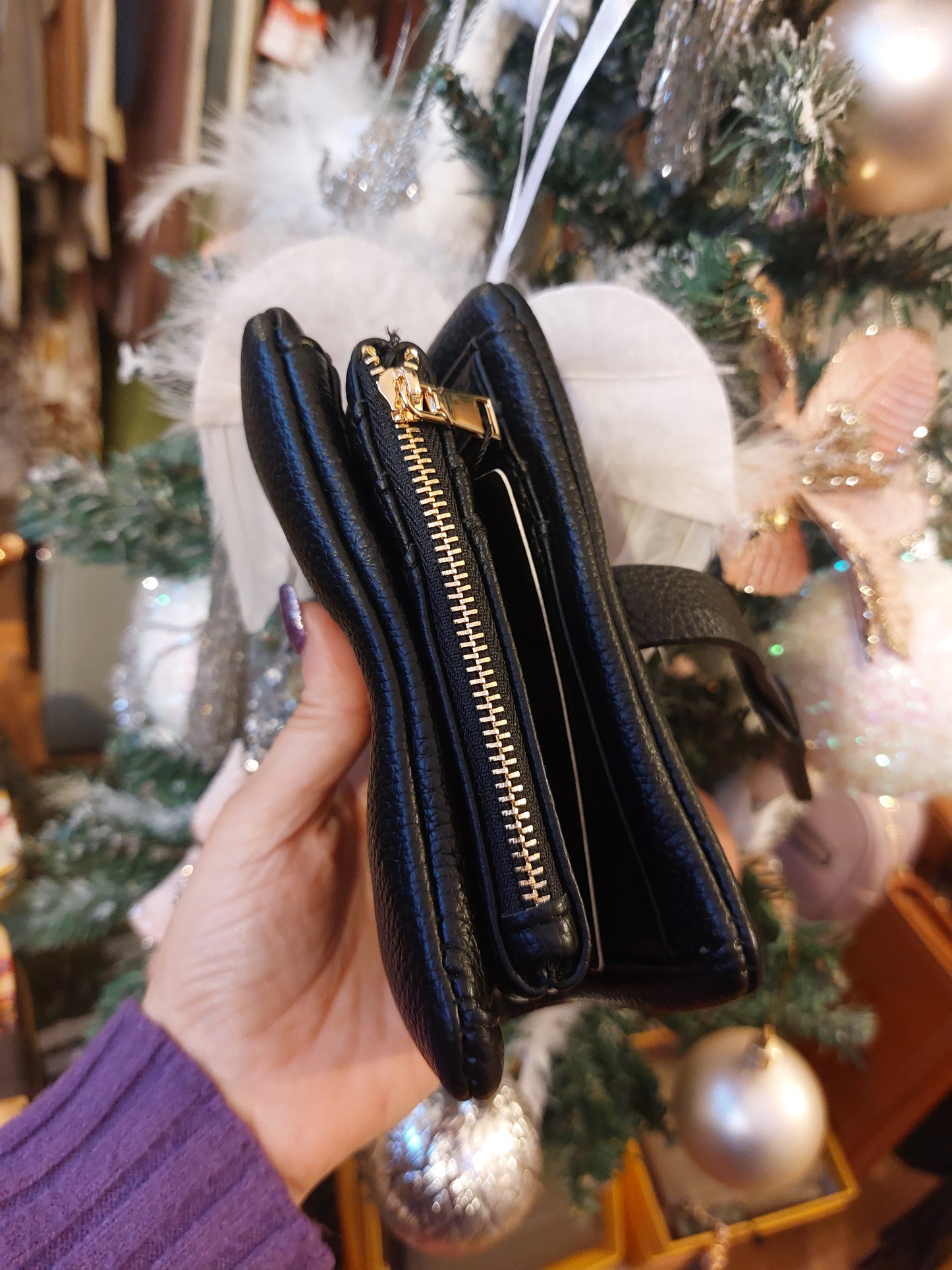 Medium Boxed Black Purse-Soft Touch