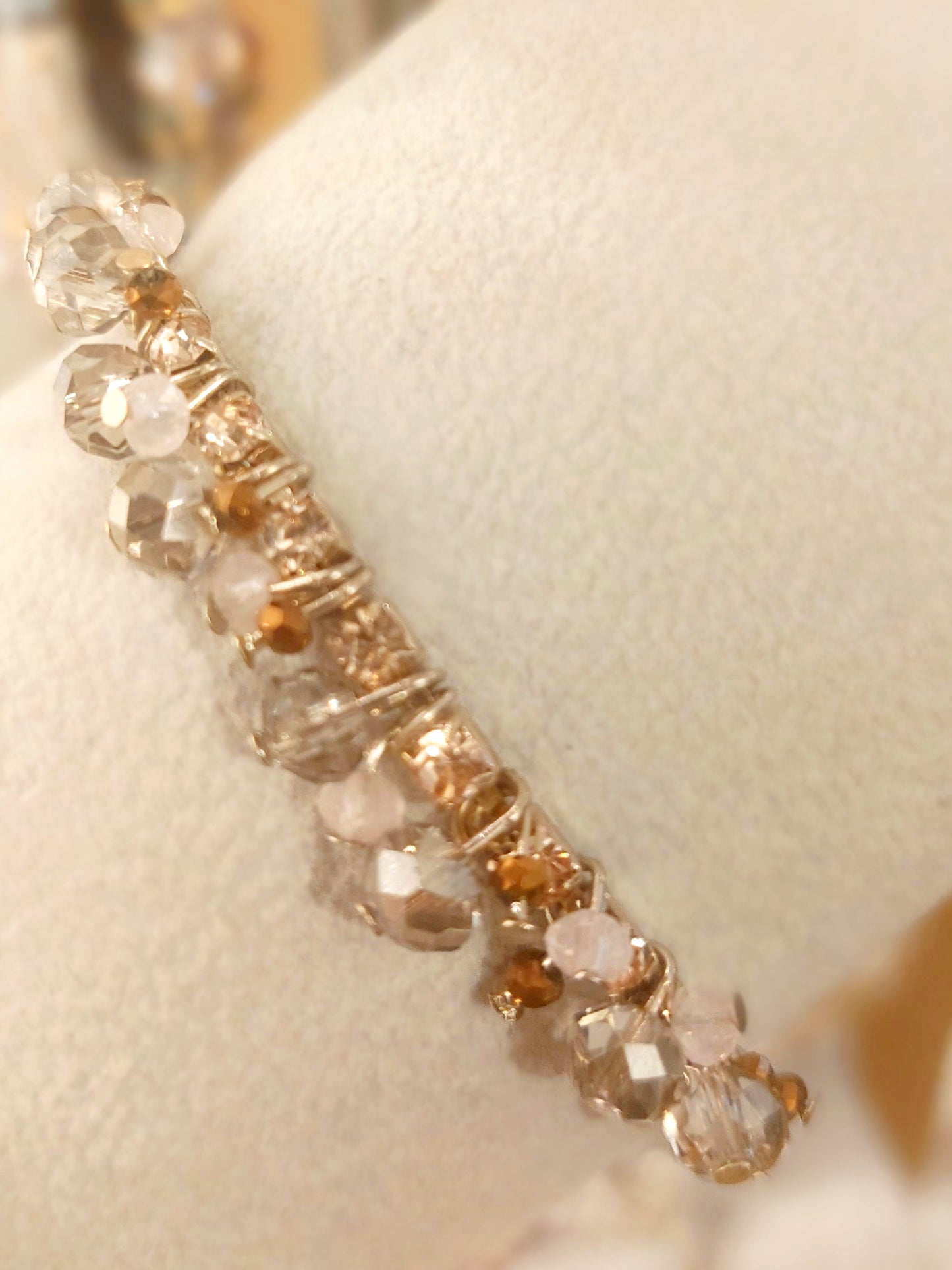 Crystal Drop Bead Bracelet-Gold