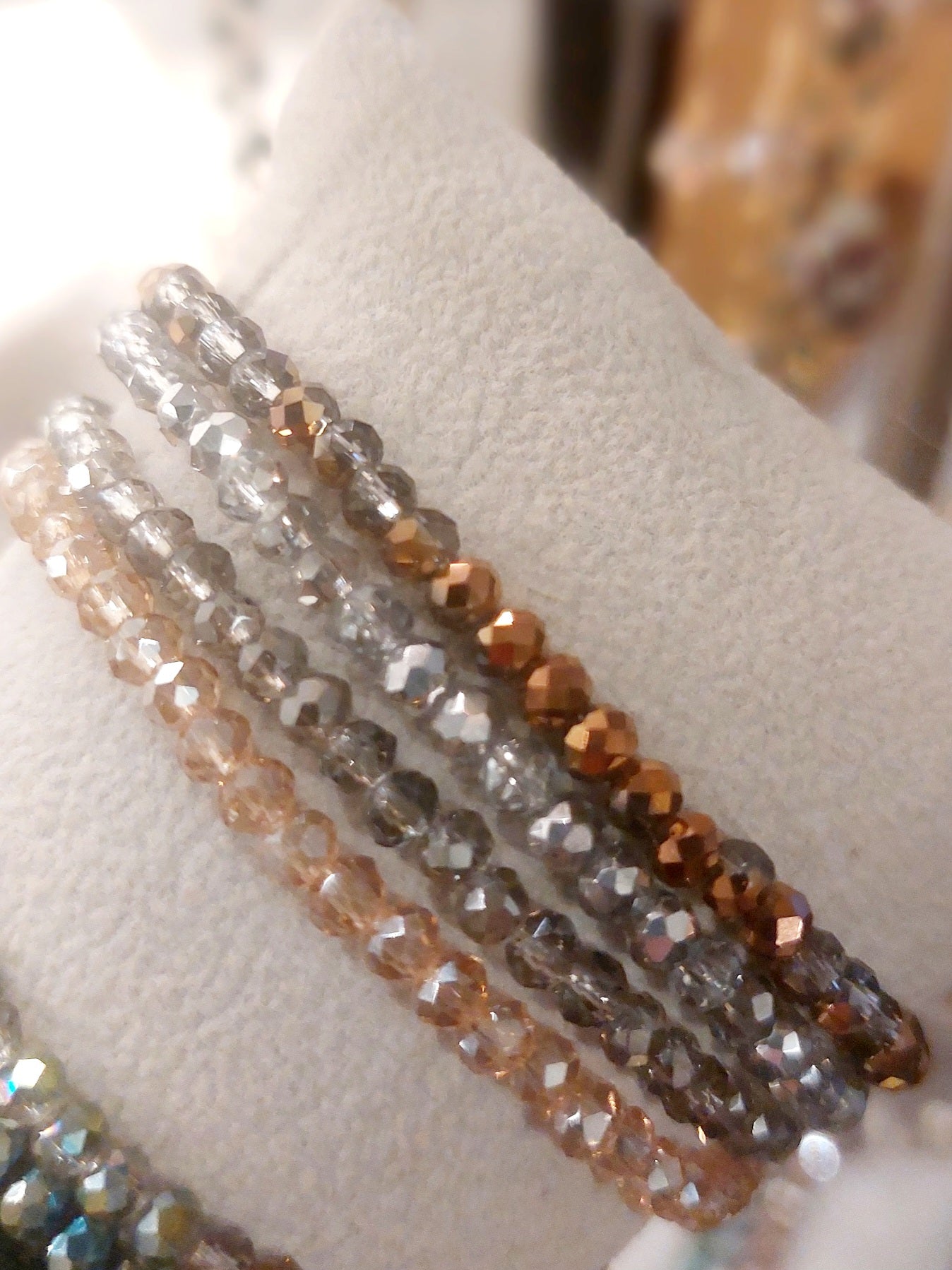 Crystal Beaded Stretch Bracelet-Multi Strand
