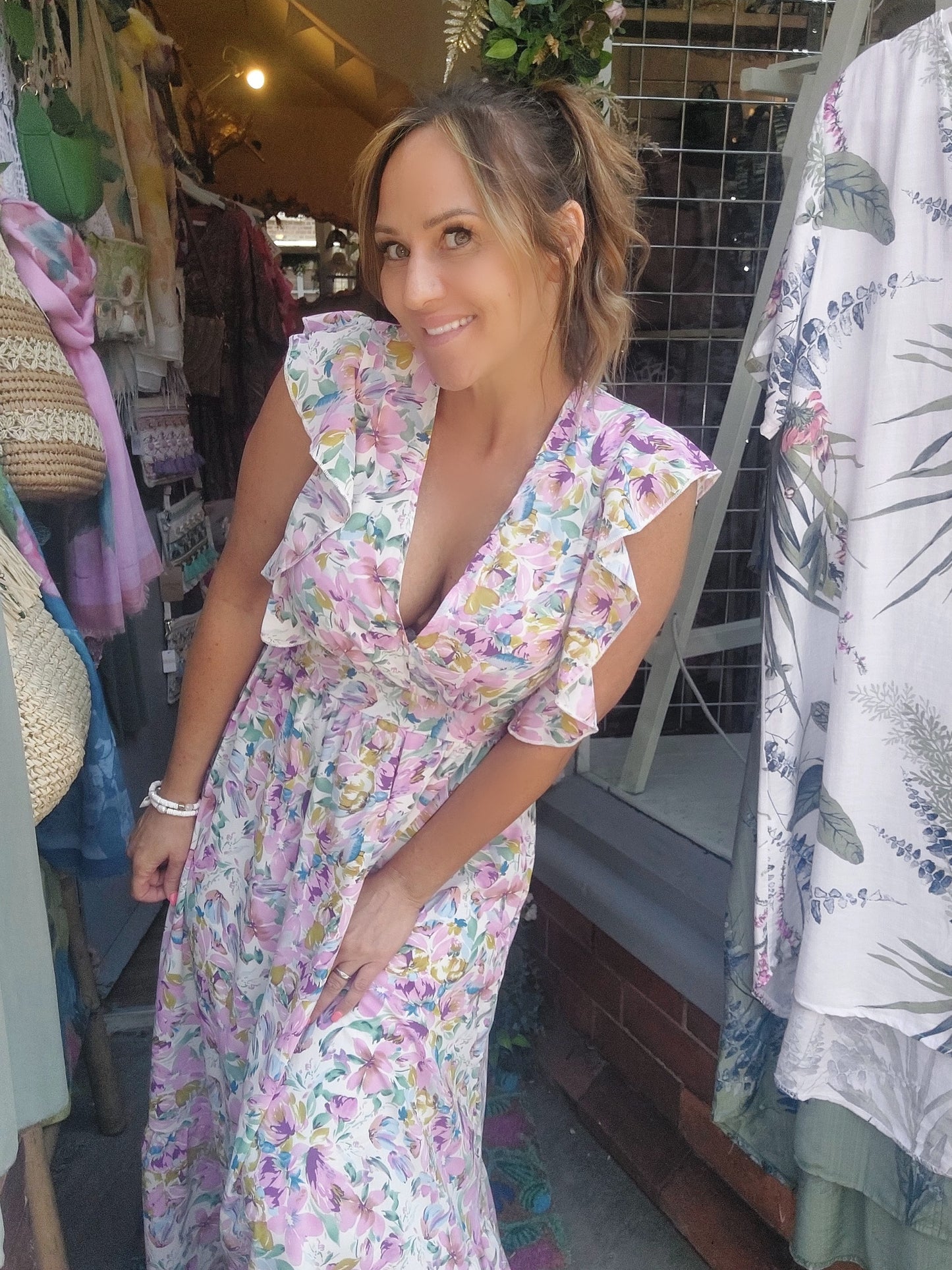 The Blossom Midi/Maxi Frill Floral Dress-8-14