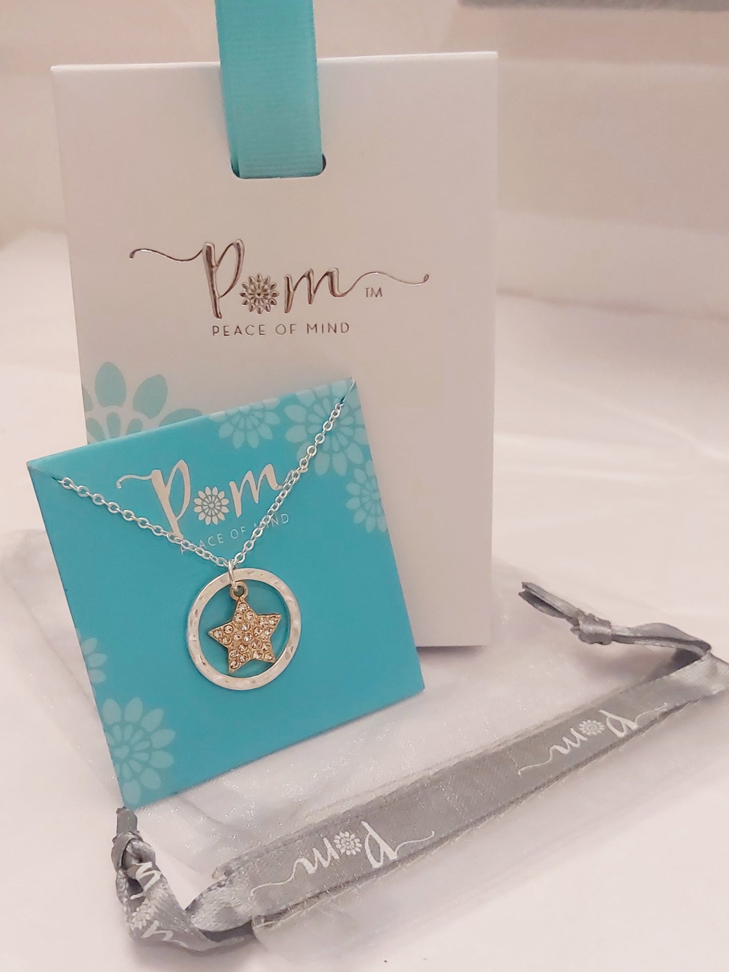 POM Peace of Mind Star Crystal Ring Necklace