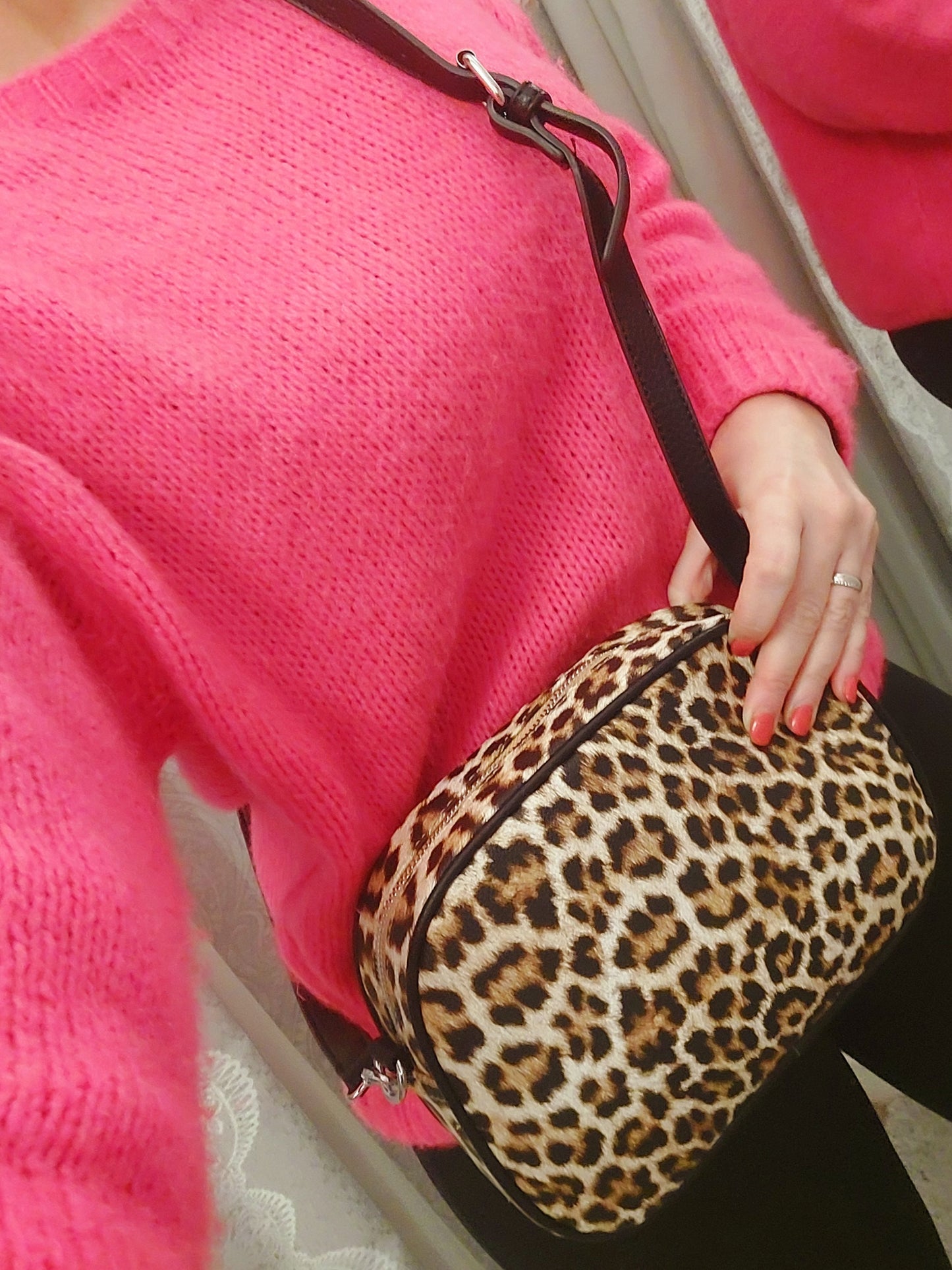 Leopard Print Crossbody Camera Bag