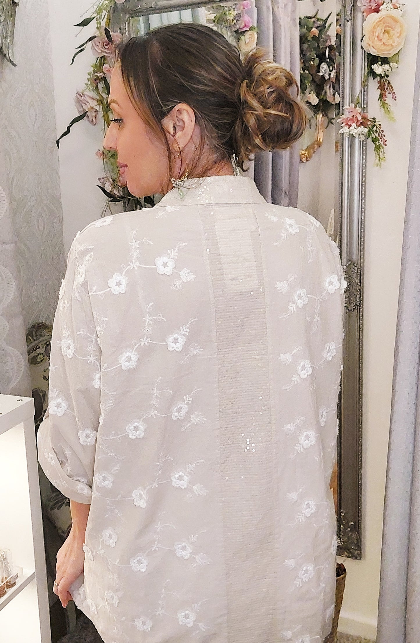 Sequin Embellished 3D Daisy Shirts- Various Colours