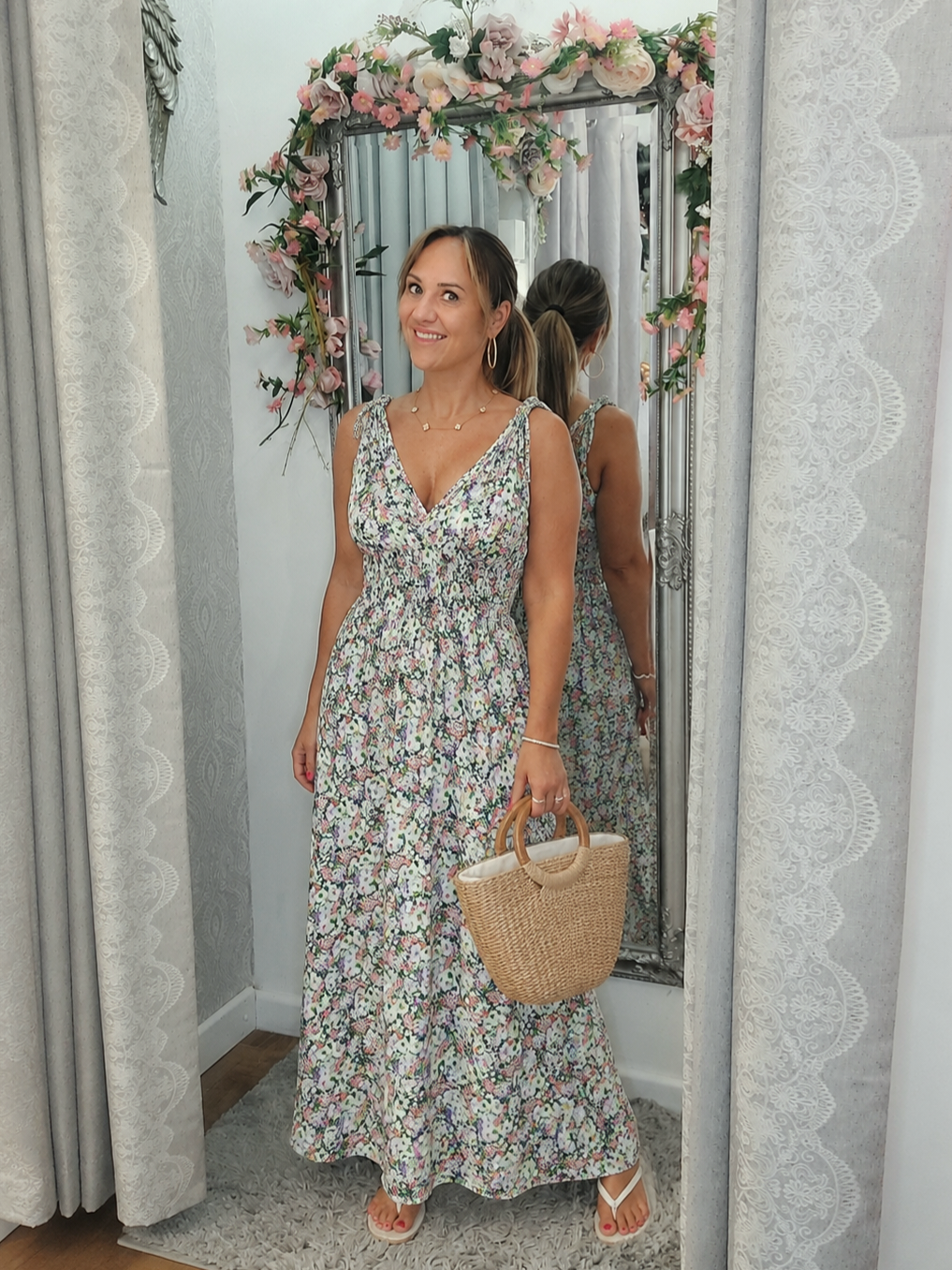 Strappy Floral Maxi-Various Sizes