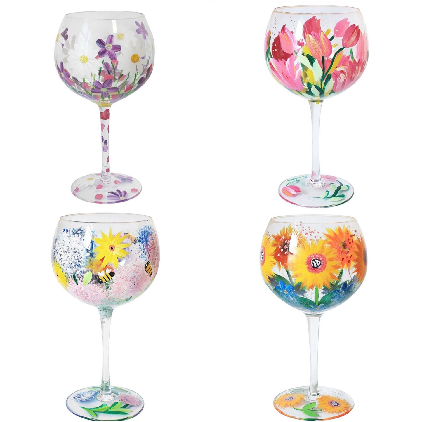 BACK SOON..Hand Painted Gin Glass-Gift Boxed