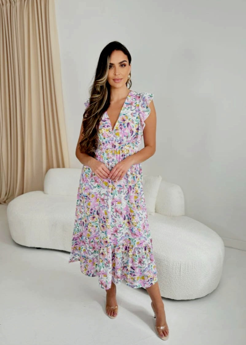 The Blossom Midi/Maxi Frill Floral Dress-8-14