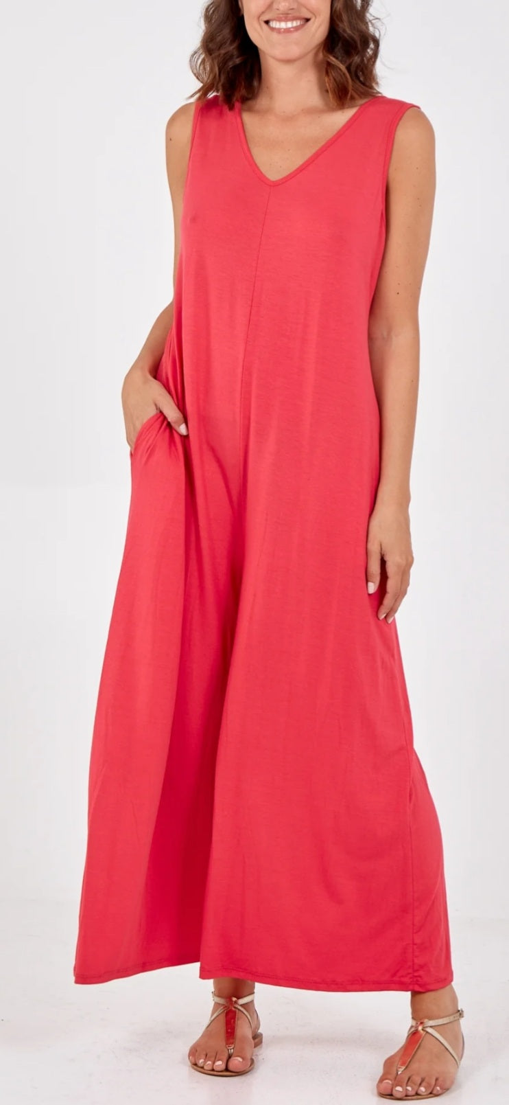 Jersey Jumpsuit-Khaki 10-18