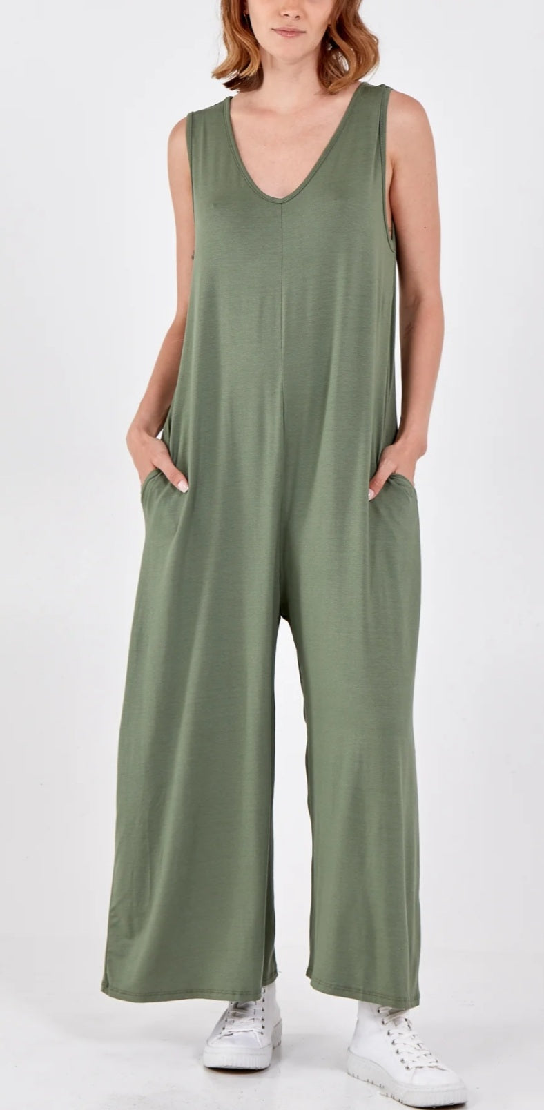Jersey Jumpsuit-Khaki 10-18