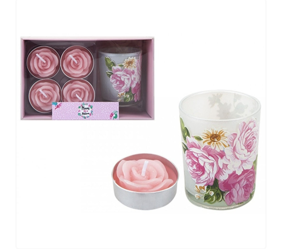Rose Tealight Candle Set