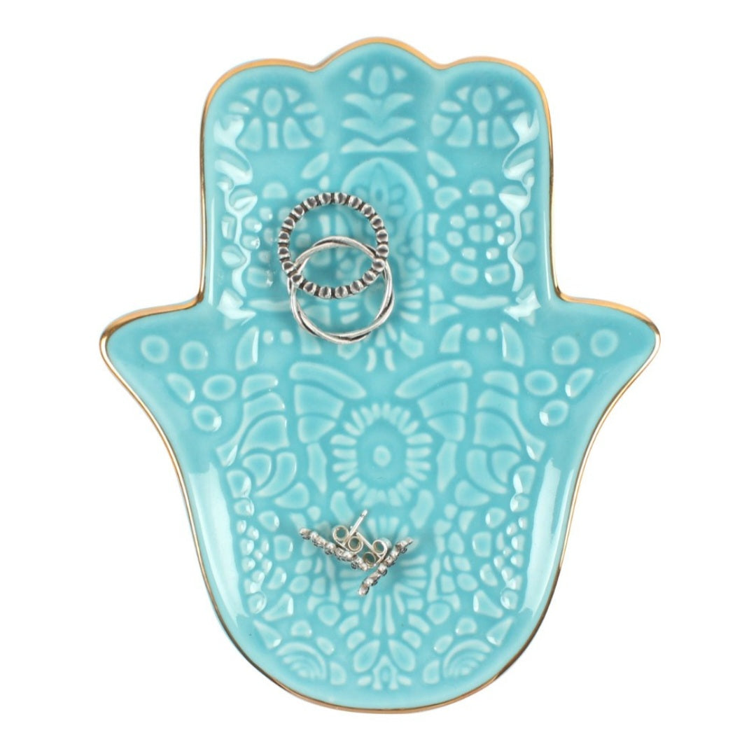 COMING SOON! Turquoise Hamas Hand Trinket Dish