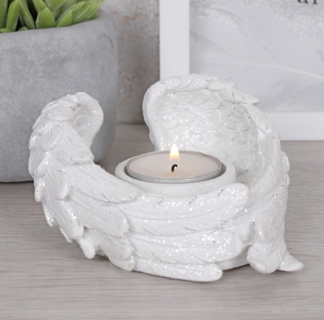 Angel Glitter Wing Tealight Candle