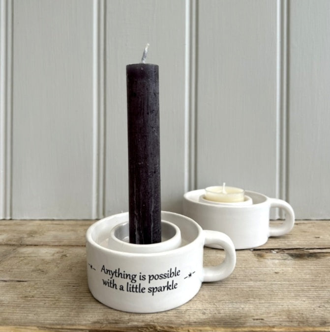Sparkle Ceramic Candle/Tea Light Holder