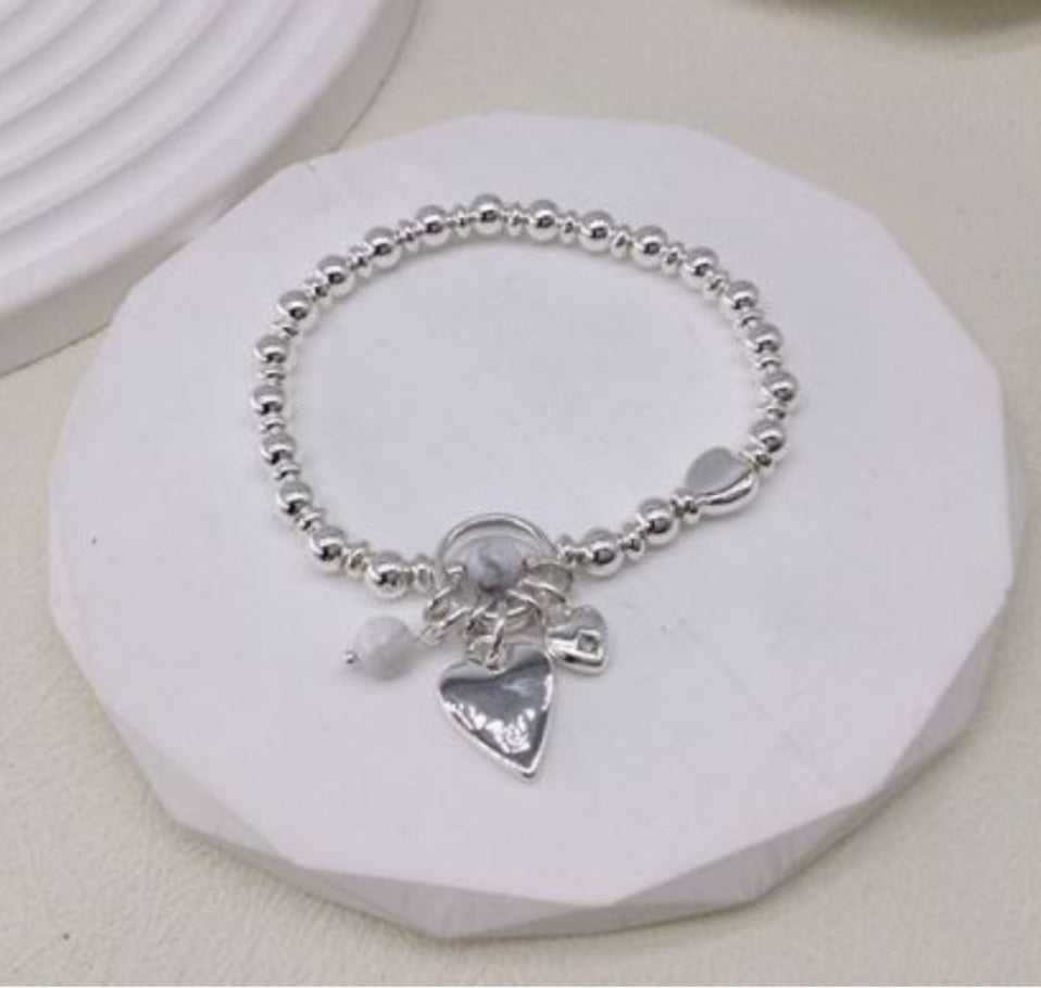 Double Love Heart Charm Bracelet