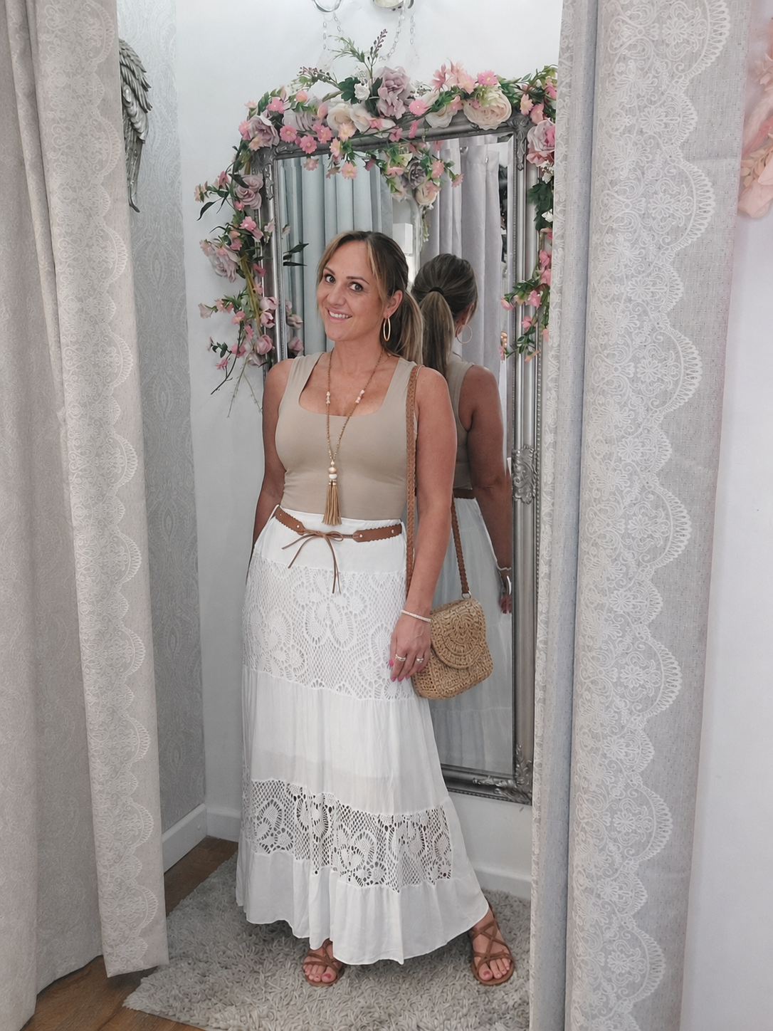 White Gypsy Maxi Skirt 8-14/16