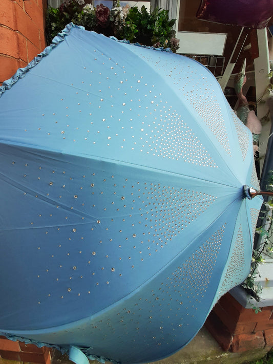 Rhinstone Sparkle Umbrella-BLUE