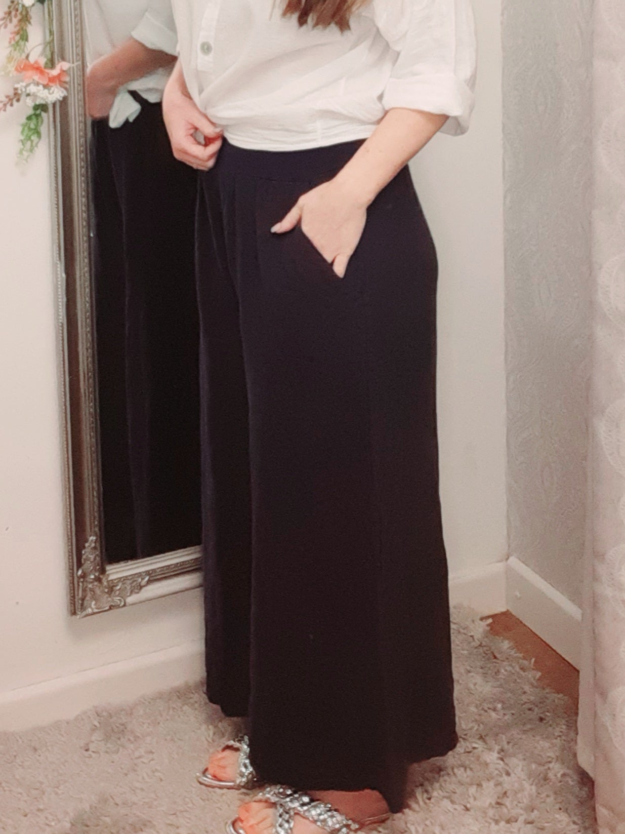 Navy Linen Culottes
