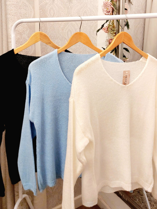 Basic knit V neck Jumper 8-14