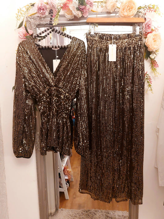 Gold Sequin Trousers