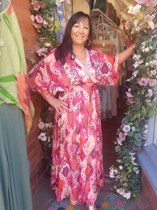The Pasillo Chiffon Embellished Maxi/Midi Dress