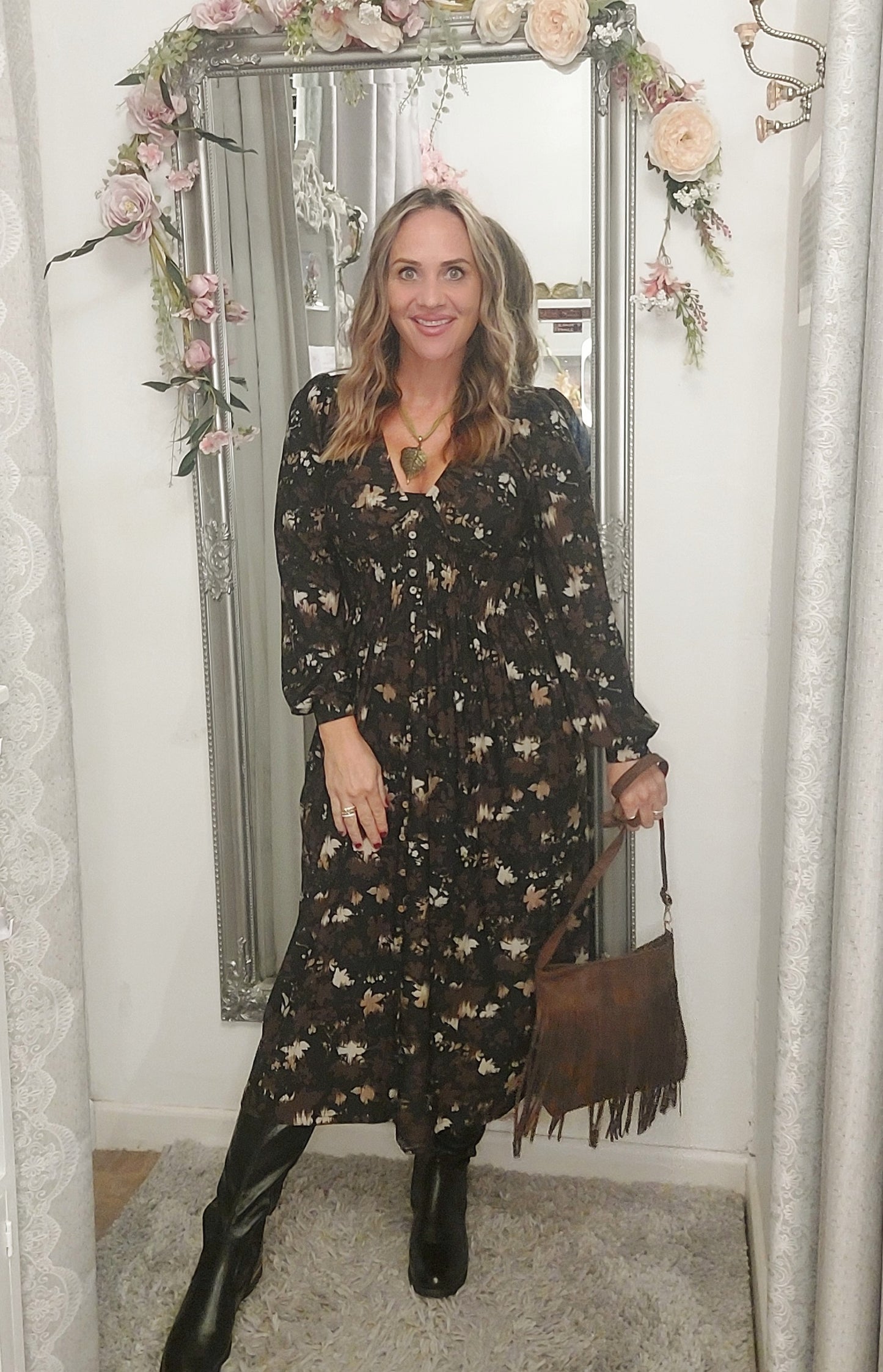 The Maple-Leaf Autumn Midi/Maxi Dress-Various Sizes 8-18