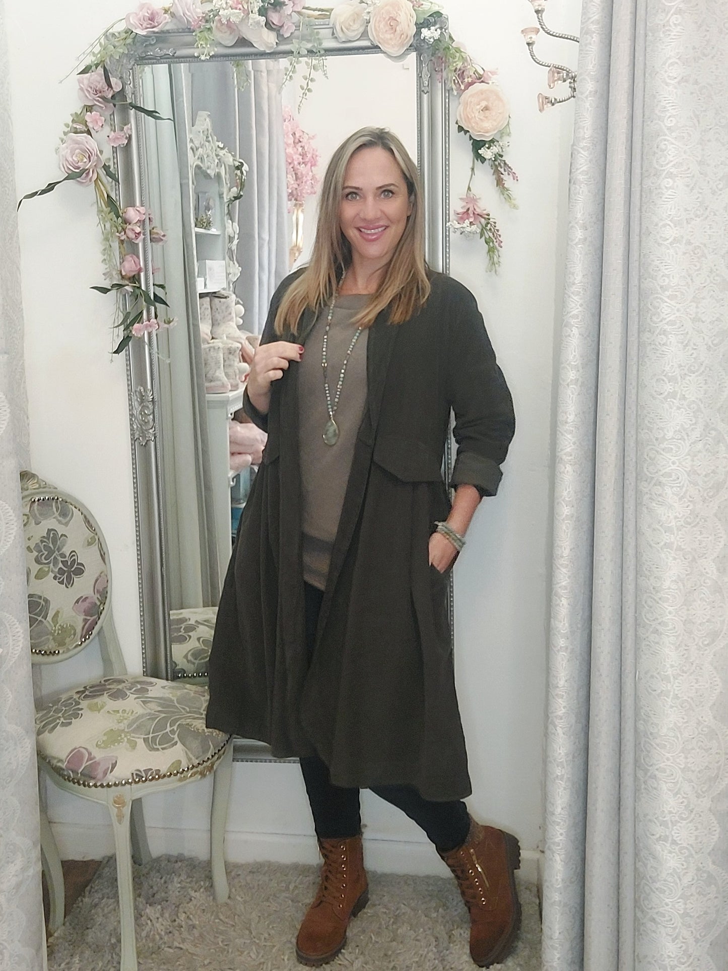 The Jackie Super Soft Baby Cord Chocolate Parachute Jacket 8-16