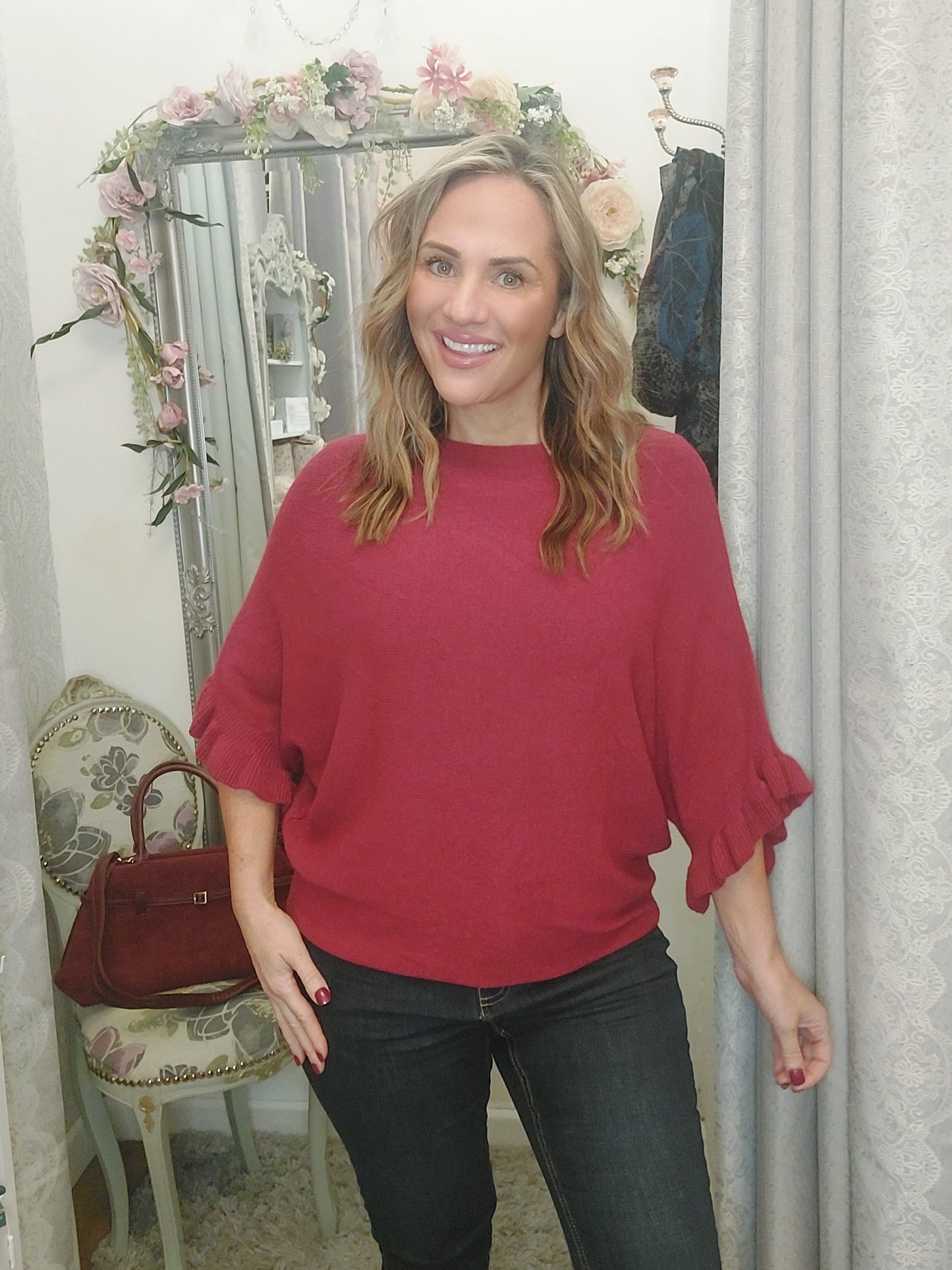 Frill 3/4 Sleeve Jumper 8-18 Various Colours