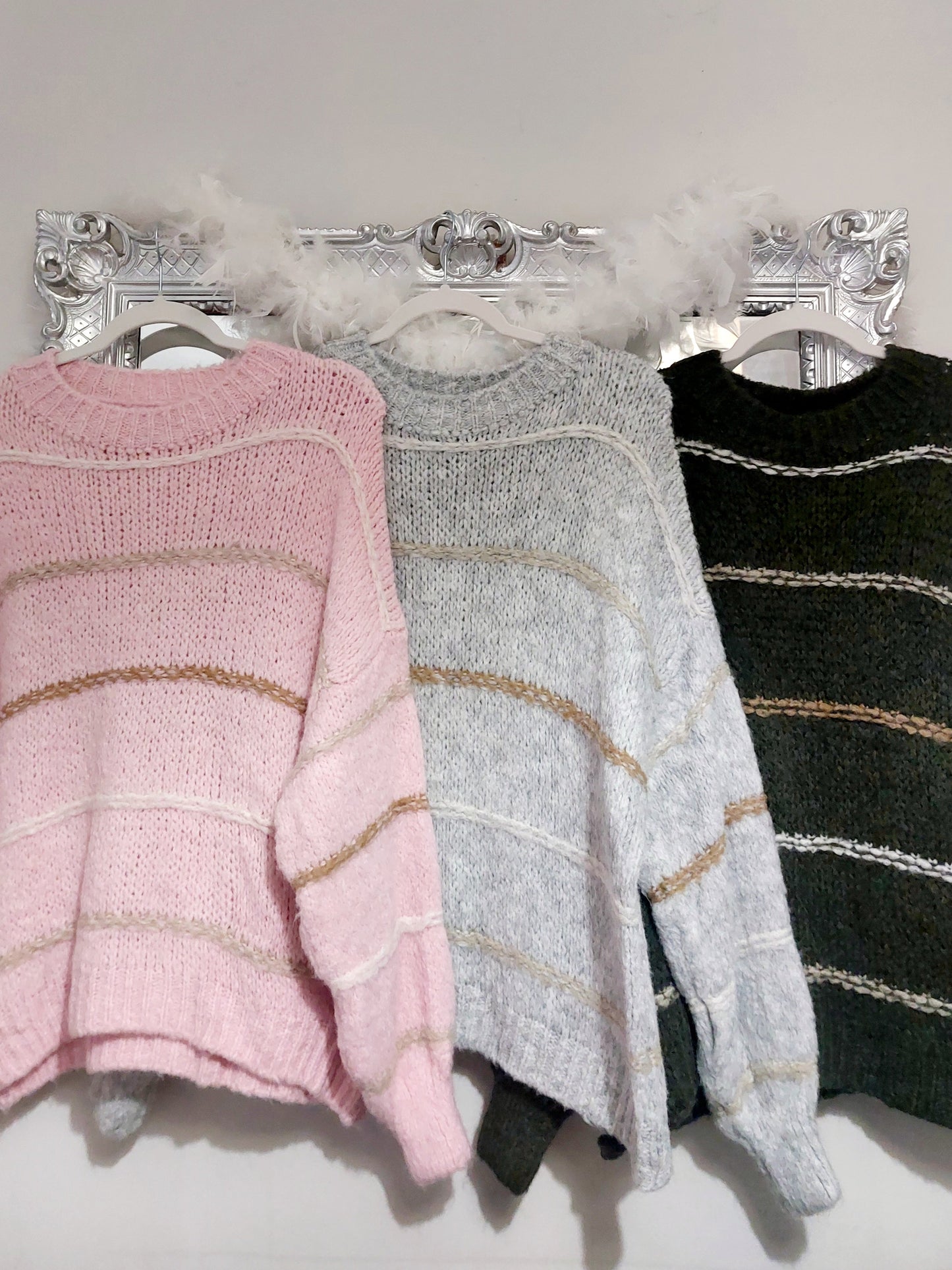 Chunky knit Striped Jumper -Various Colours size 12-20