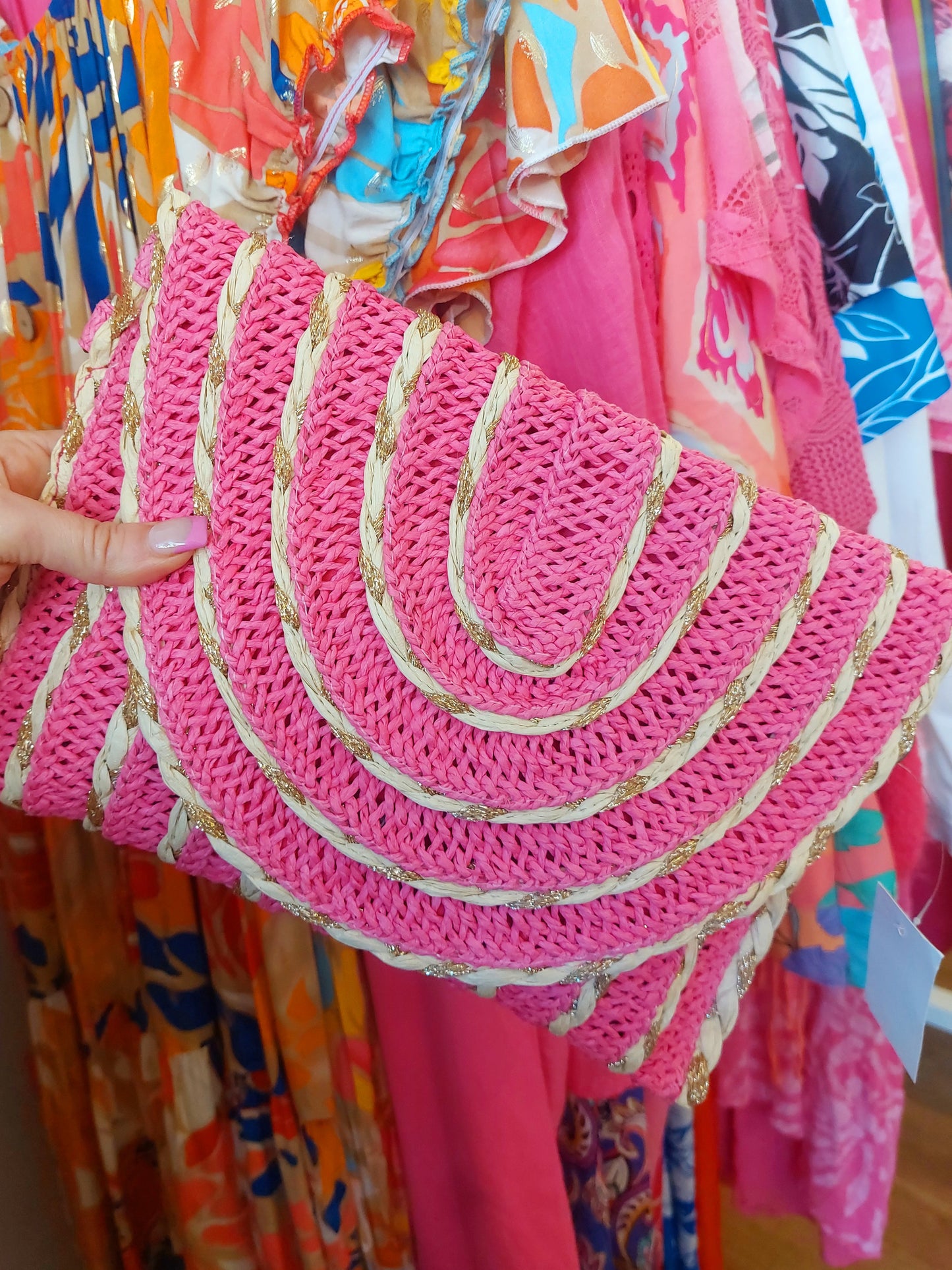 Boho Crossbody Bags-Orange & Pink