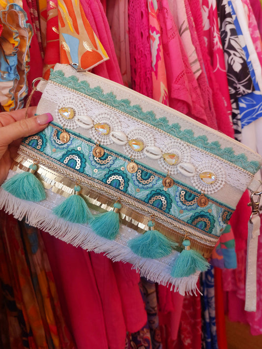 Boho Crossbody Bag-Turqouise