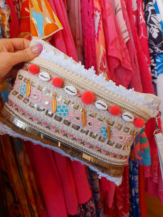 Boho Crossbody Bag-Coral