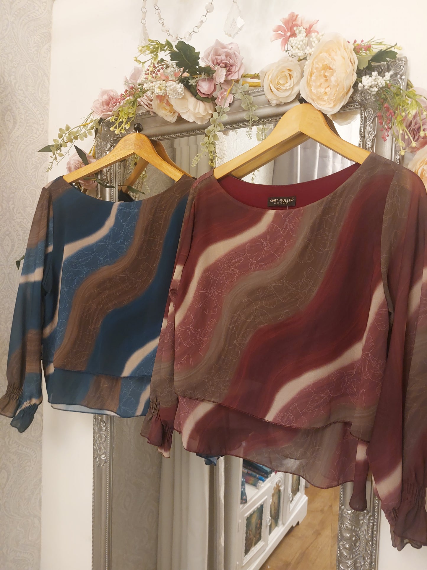 Marble Chiffon Blouse 8-14.   VARIOUS COLOURS