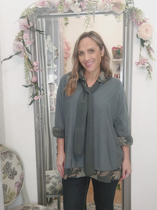 3 Piece Floral Shirt Knit-Various Colours 8-18