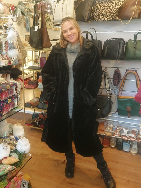 Reversible 2in1 Waterproof longline coat-Detachable Hood 8-24