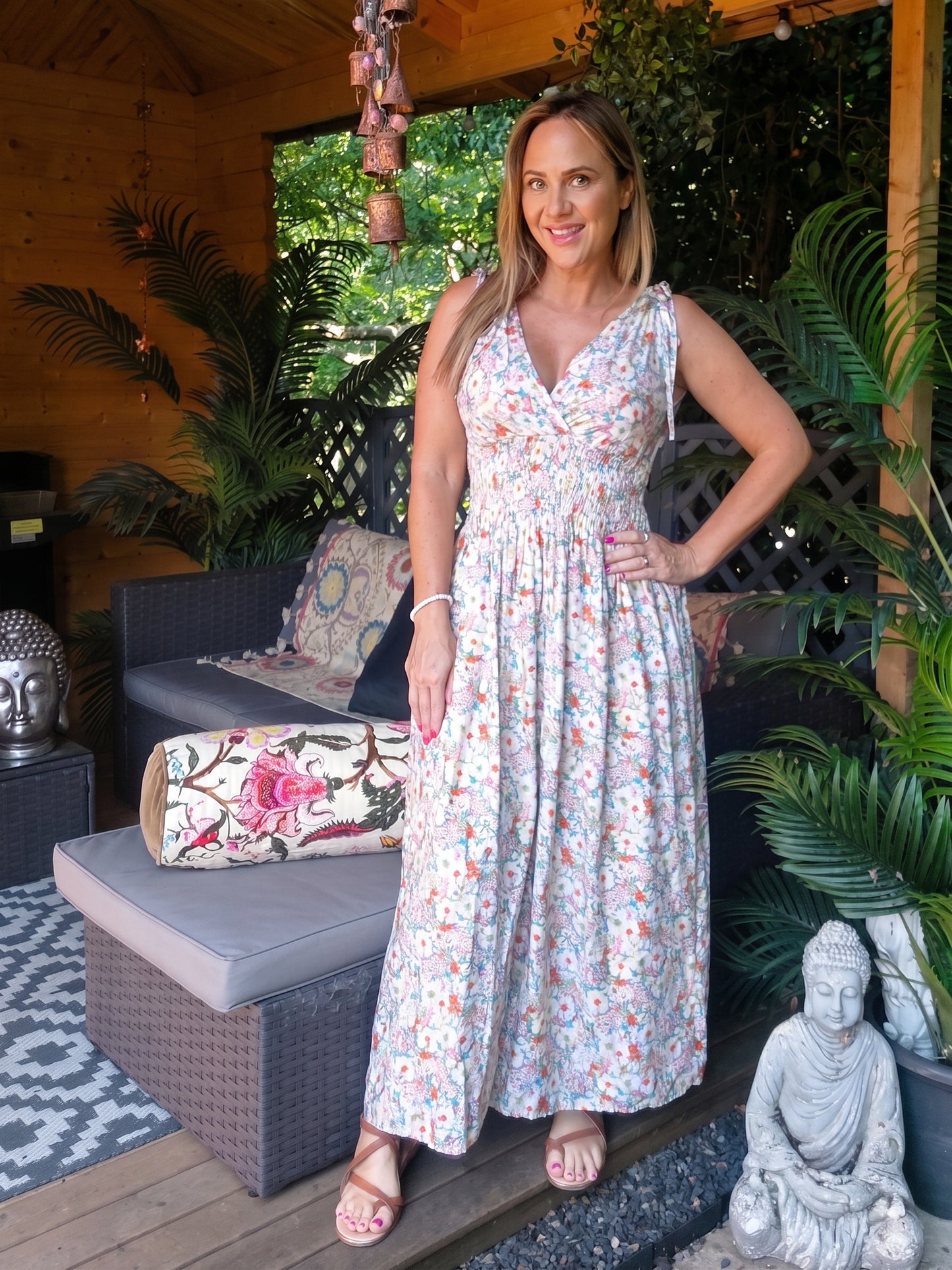 Strappy Floral Maxi-Various Sizes