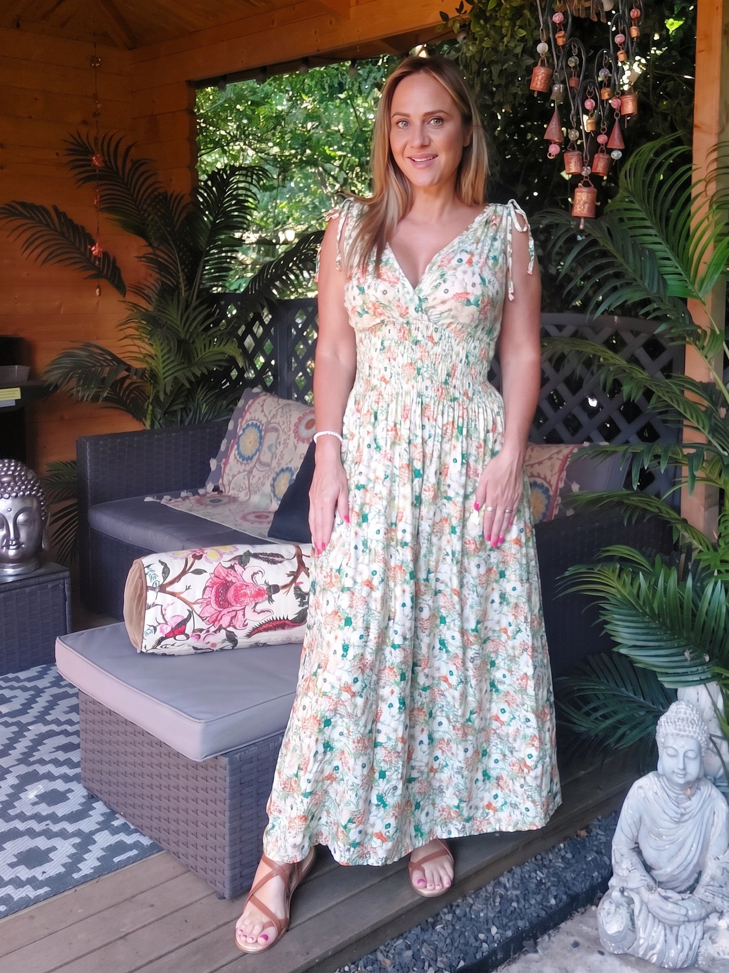 Strappy Floral Maxi-Various Sizes