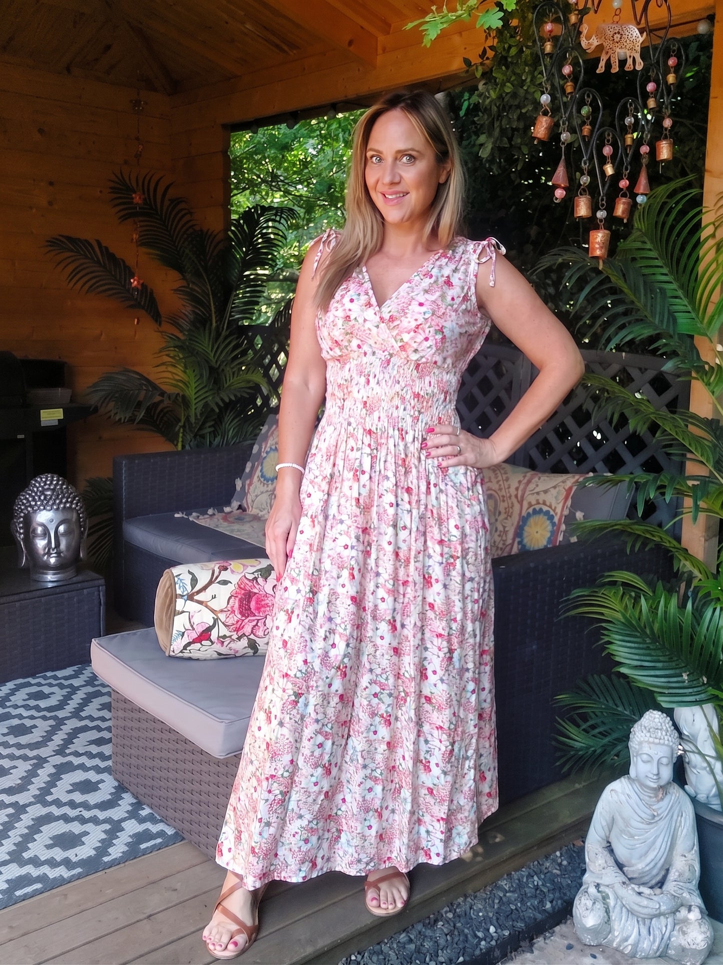 Strappy Floral Maxi-Various Sizes