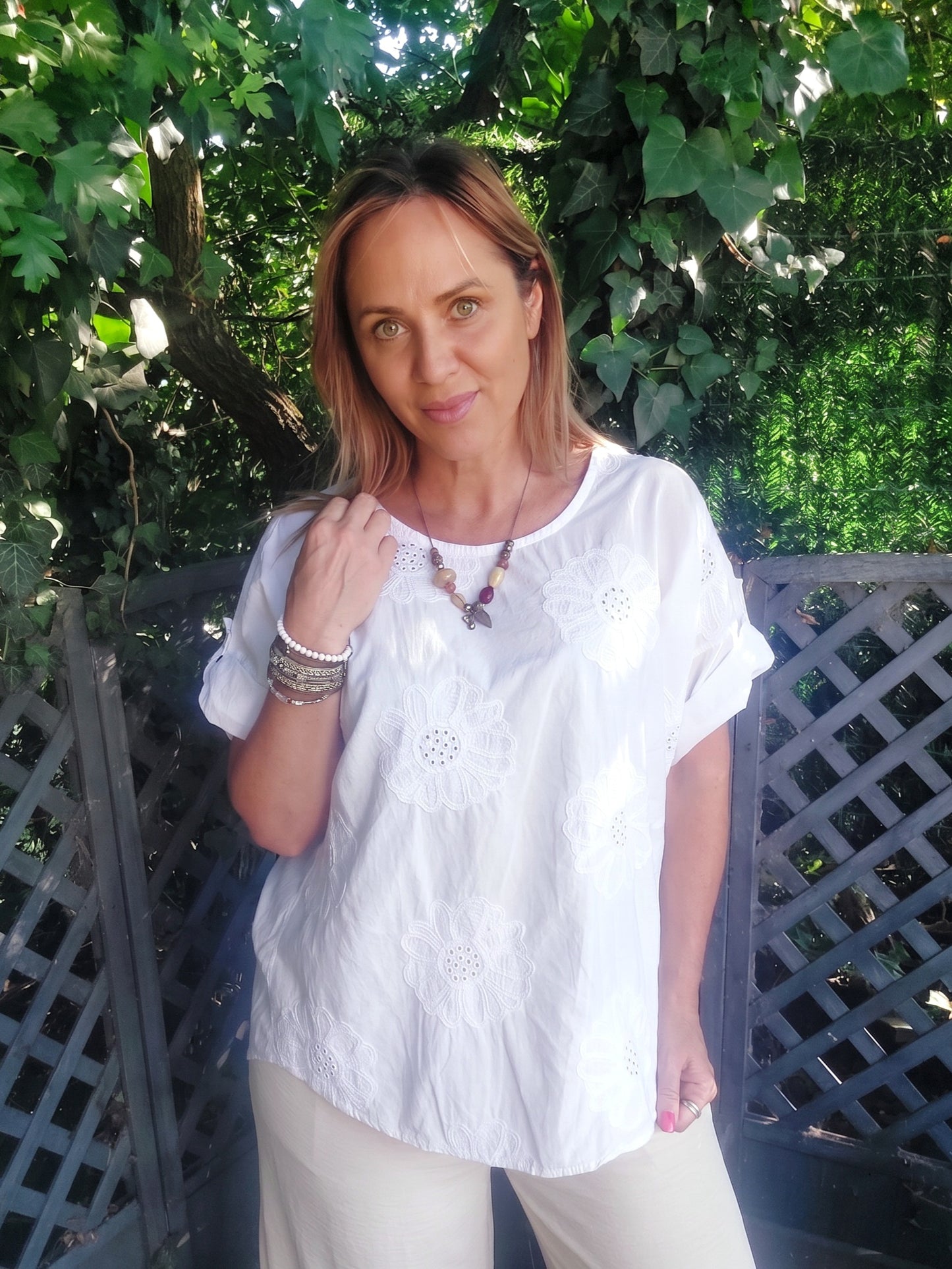 3D Daisy Cotton Italian Top
