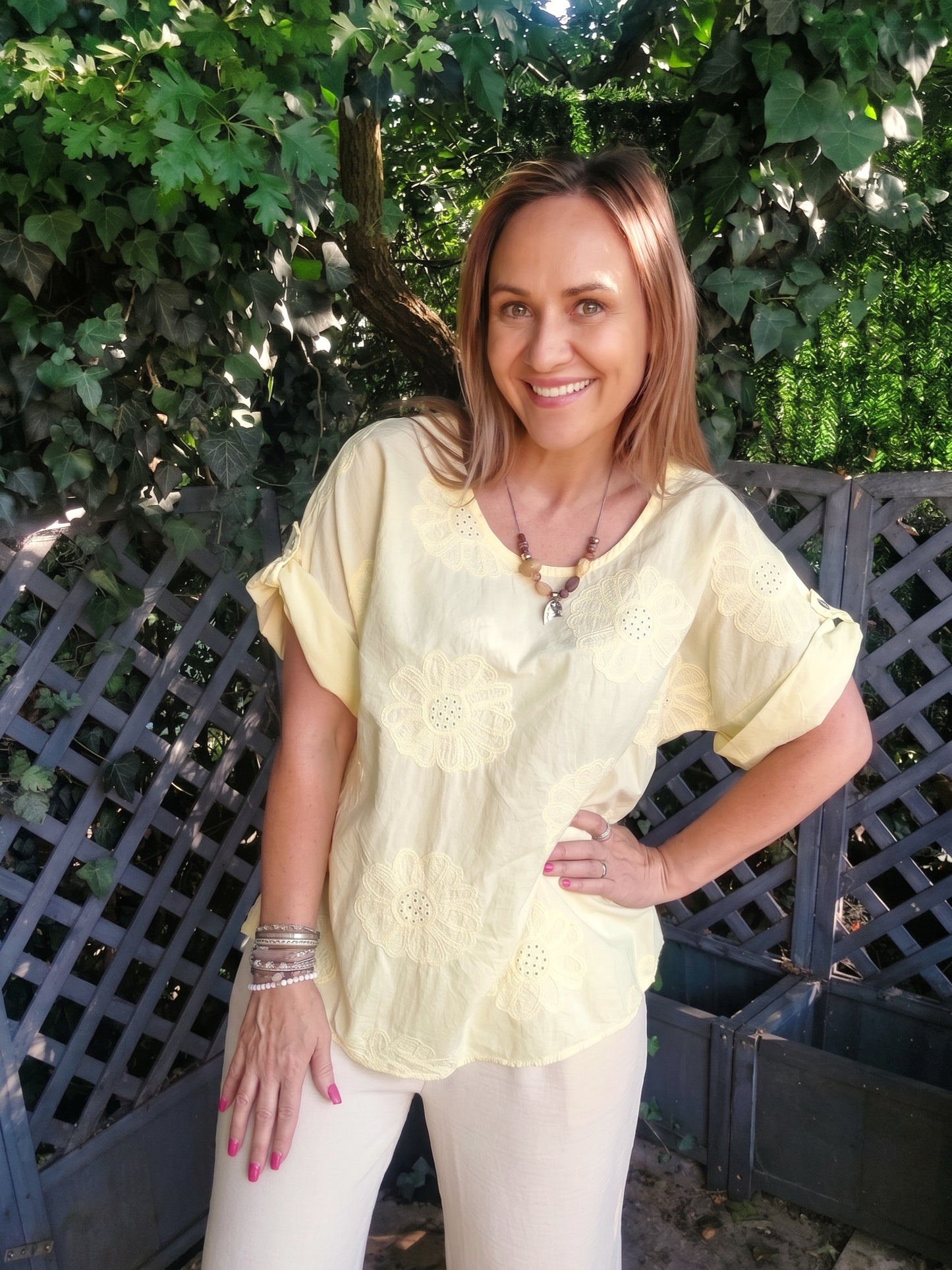 3D Daisy Cotton Italian Top