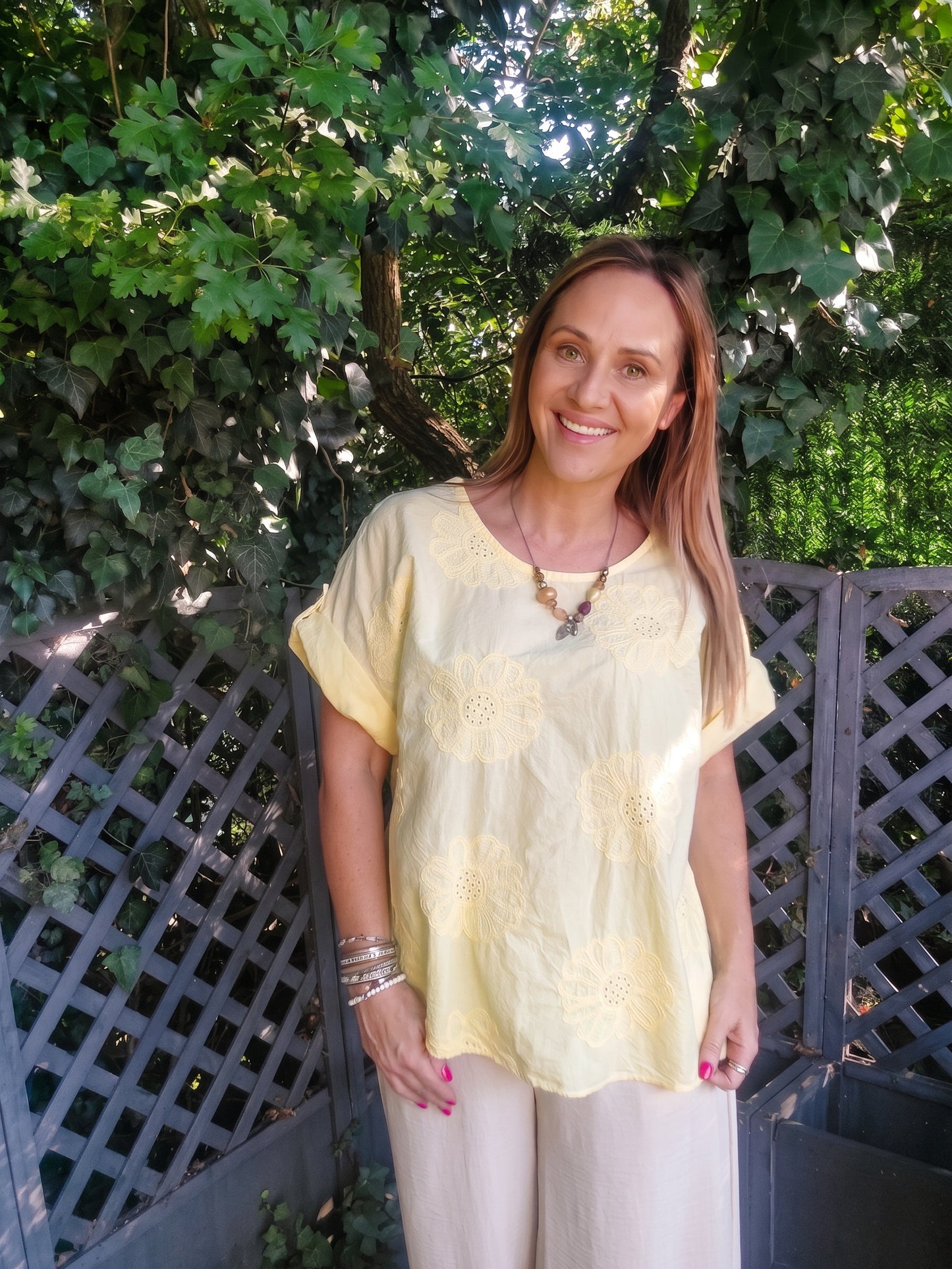 3D Daisy Cotton Italian Top