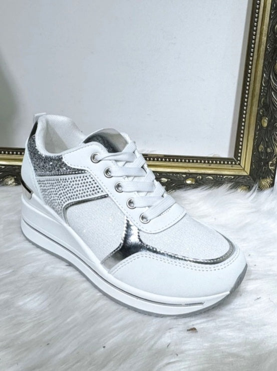 The Cinderella Wedge- Silver Rhinestones