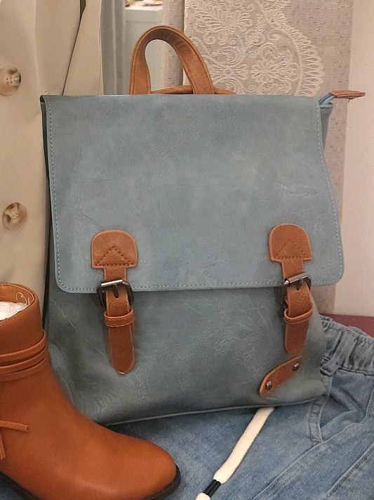 2 Way Crossbody Bag & Rucksack-Blue