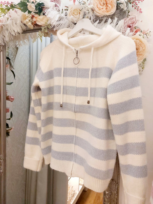 Cosy Zipped Hoddie-Blue