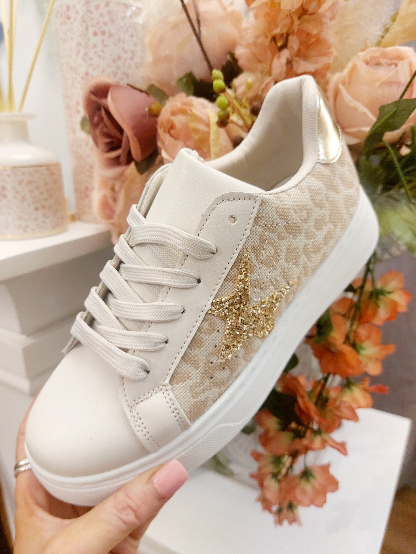 Glitter Star leopard Trainer-Regular to Wide Fit