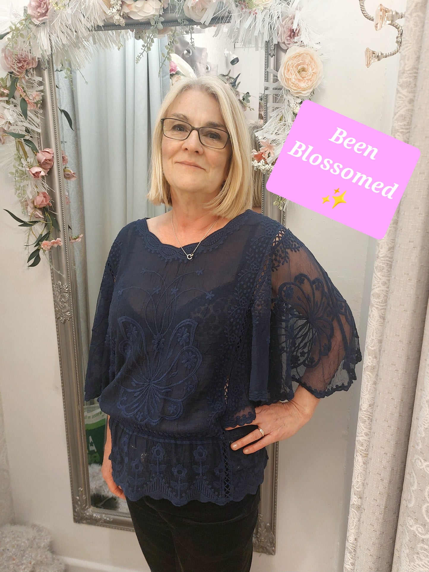The Leah- Lace Embroidered Top 8-16-Various Colours